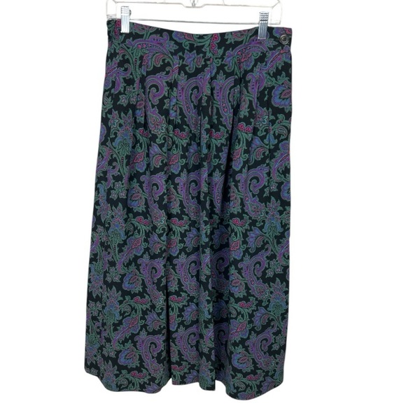 Jos.A.Bank Vintage Women’s 8 Paisley Print Midi Length Pocket Pleated Skirt - Picture 1 of 7